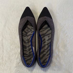 Rothy’s Twilight Metallic Cap Toe Pointed Flats Size 8.5